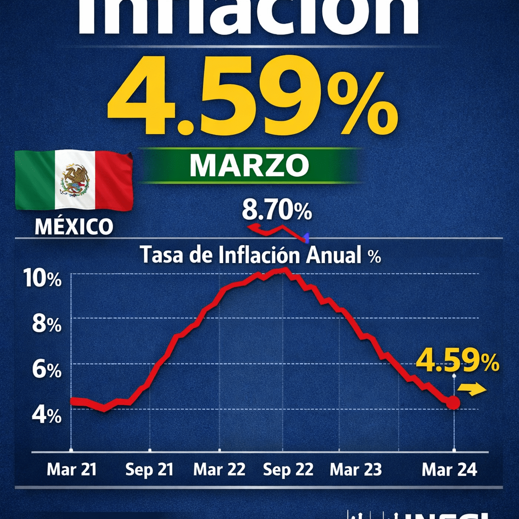 INFLACIÓN NO CEDE; SE UBICA EN 4.59% EN MARZO: INEGI.