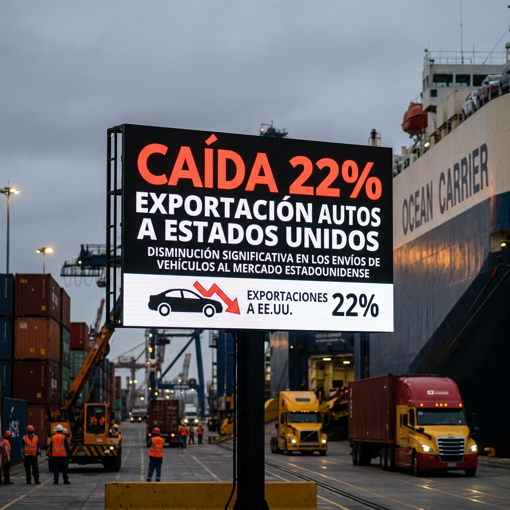 CAE 22% LA EXPORTACIÓN DE AUTOS HACIA EU.