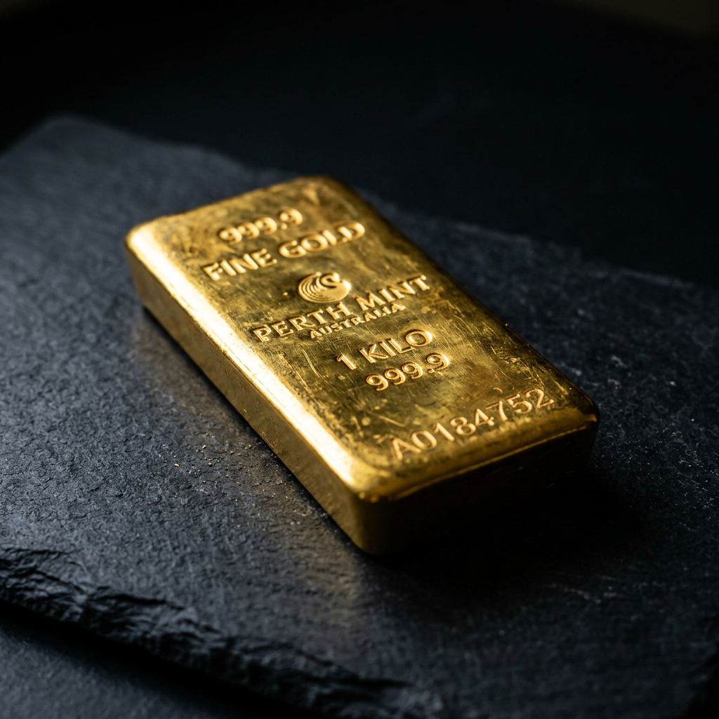 1 kilo 999.9 fine gold bar from Perth Mint Australia