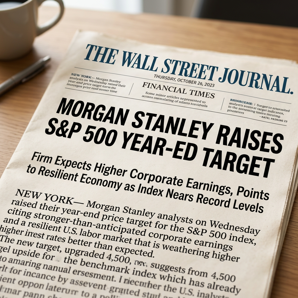 MORGAN STANLEY ELEVA EL PRECIO OBJETIVO ANUAL DEL S&P 500 LA ESPERENZA DE REPUNTES IMPULSADOS POR LOS BENEFICIOS.