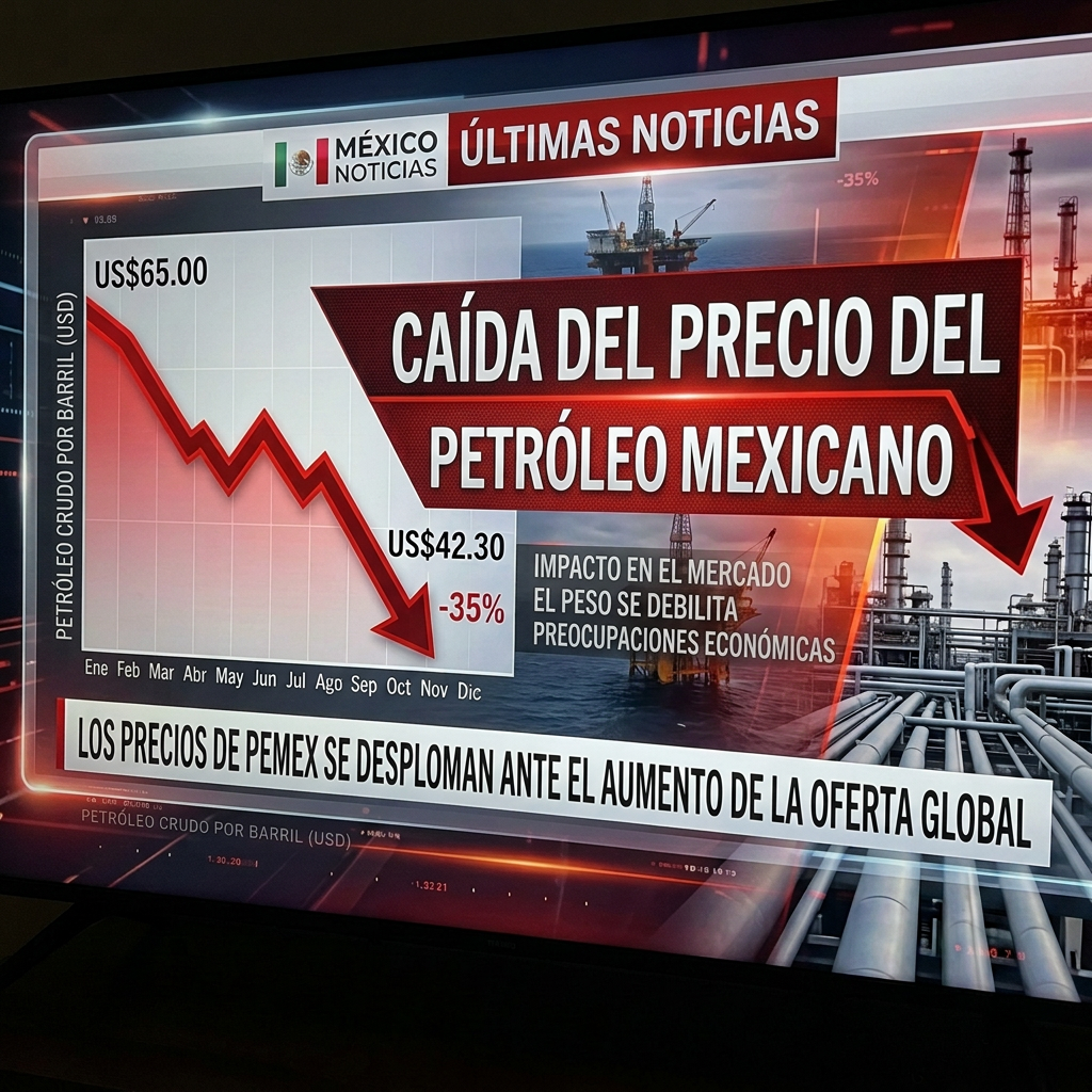 EL PETRÓLEO MEXICANO CAE AL NIVEL MÁS BAJO DESDE EL 4 DE MARZO.