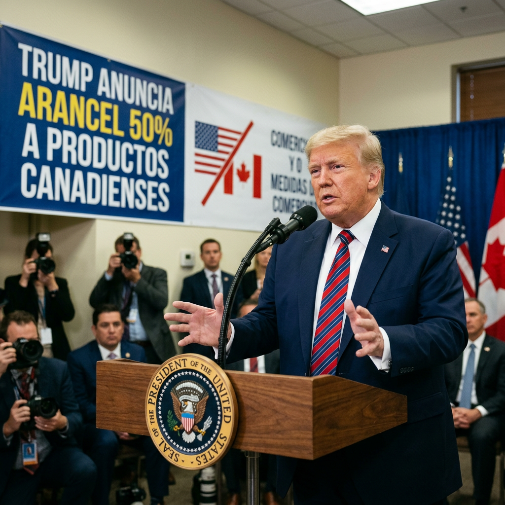 TRUMP IMPONDRÁ UN ARANCEL DEL 50% A MUCHOS PRODUCTOS CANADIENSES.