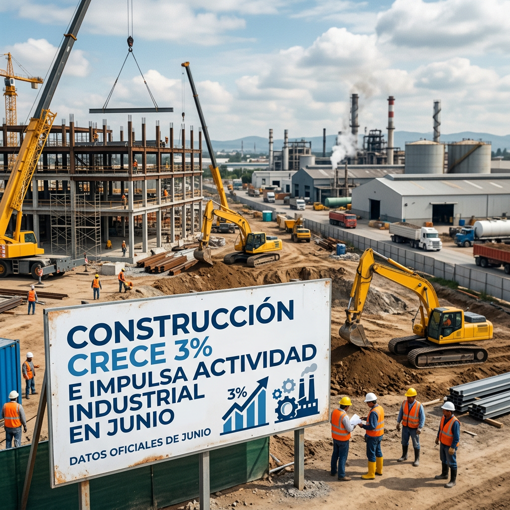 CONSTRUCCIÓN CRECE 3.0% E IMPULSA ACTIVIDAD INDUSTRIAL DURANTE JUNIO.