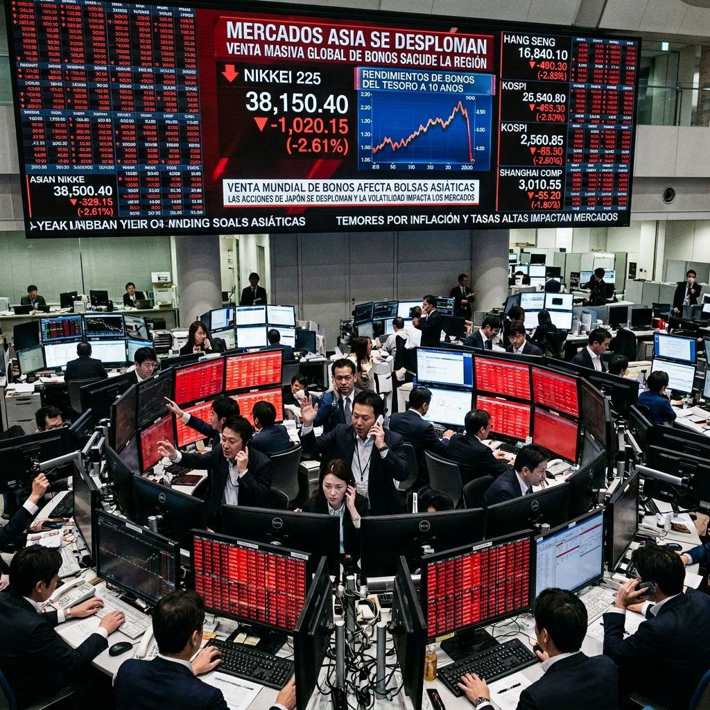LA VENTA MASIVA DE BONOS SE MODERA A NIVEL MUNDIAL; NIKKEI Y KOSPI CAEN HASTA  6%.