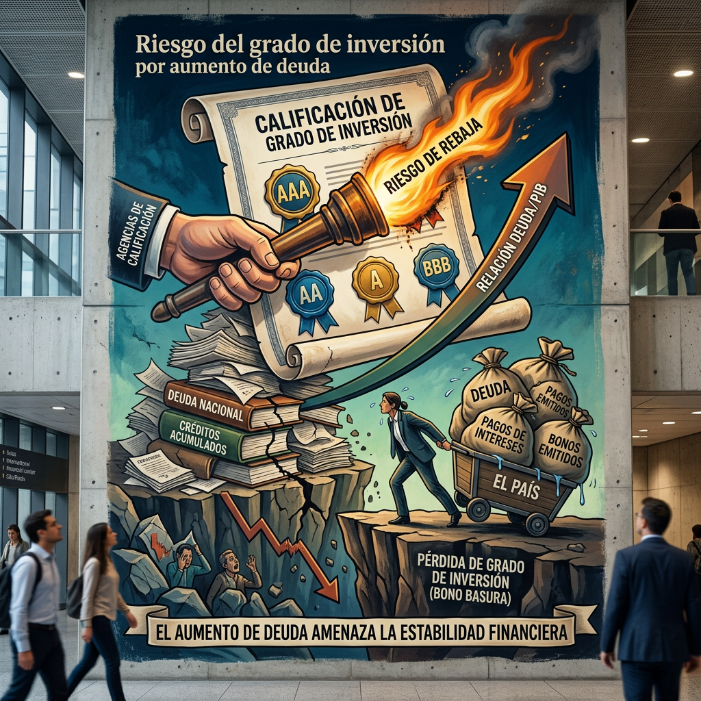 GRADO DE INVERSIÓN DEL PAÍS, EN RIESGO POR AUMENTO DE LA DEUDA, DICE IMEF.