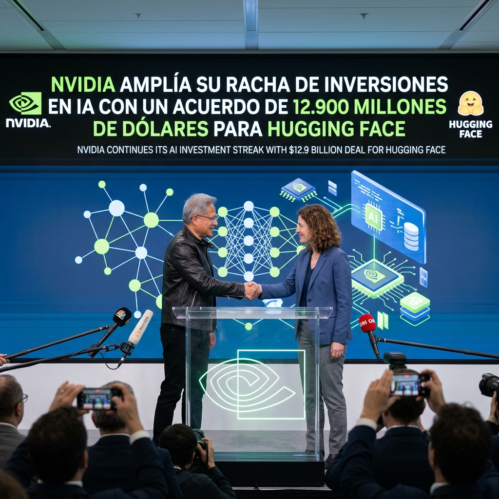 NVIDIA AMPLÍA SU RACHA DE INVERSIONES EN IA CON UN ACUERDO DE 12.900 MILLONES DE DÓLARES PARA HIGGIN FACE,