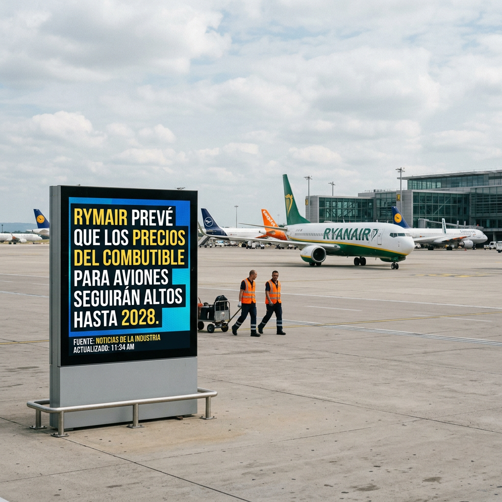 RYMAIR PREVÉ QUE LOS PRECIOS DEL COMBUSTIBLE PARA AVIONES SEGUIRAN ALTOS HASTA 2028.