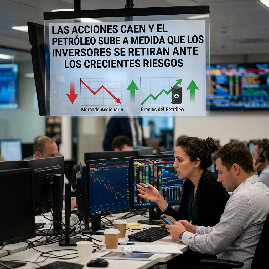 LAS ACCIONES CAEN Y EL PETRÓLEO SUBE A MEDIDA QUE LOS INVERSORES SE RETIRAN ANTE LOS CRECIENTES RIESGOS.